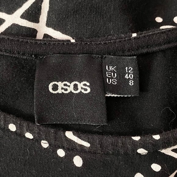 ASOS - Black Graffiti Graphic Print Dress - Picture 7 of 7